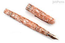 Leonardo Momento Zero Fountain Pen - Pelle d'Angelo with Rose Gold Trim - Fine Flex -  LEONARDO MZ-ANGS-RG ELF