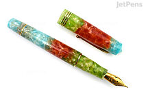 Leonardo Momento Zero Fountain Pen - Pura Vida with Gold Trim - Fine Flex -  LEONARDO MZ-PVIDA-GT ELF