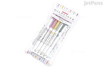Zebra Mildliner Double-Sided Highlighter - Fine / Bold - 5 Calm Color Set - ZEBRA WKT7-5C-OT